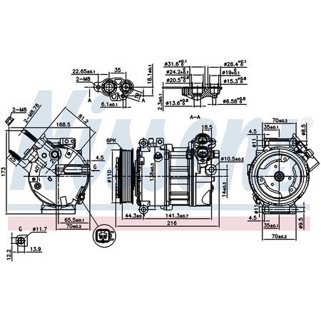 NISSEN A/C Compressor, 890123 890123